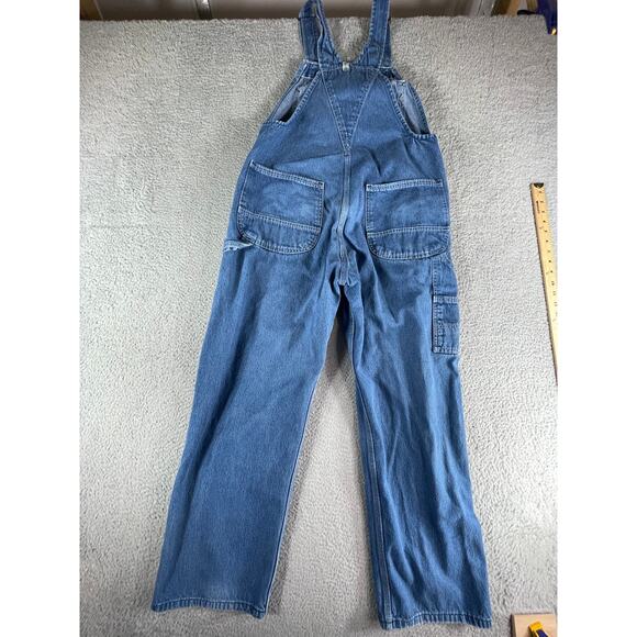 Key Apparel Bib Overalls Mens W38 x L30 Blue Jean Denim Baggy Long Pockets - Picture 6 of 7